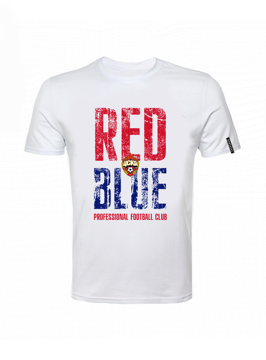 Футболка мужская ЦСКА "RED-BLUE", цвет белый