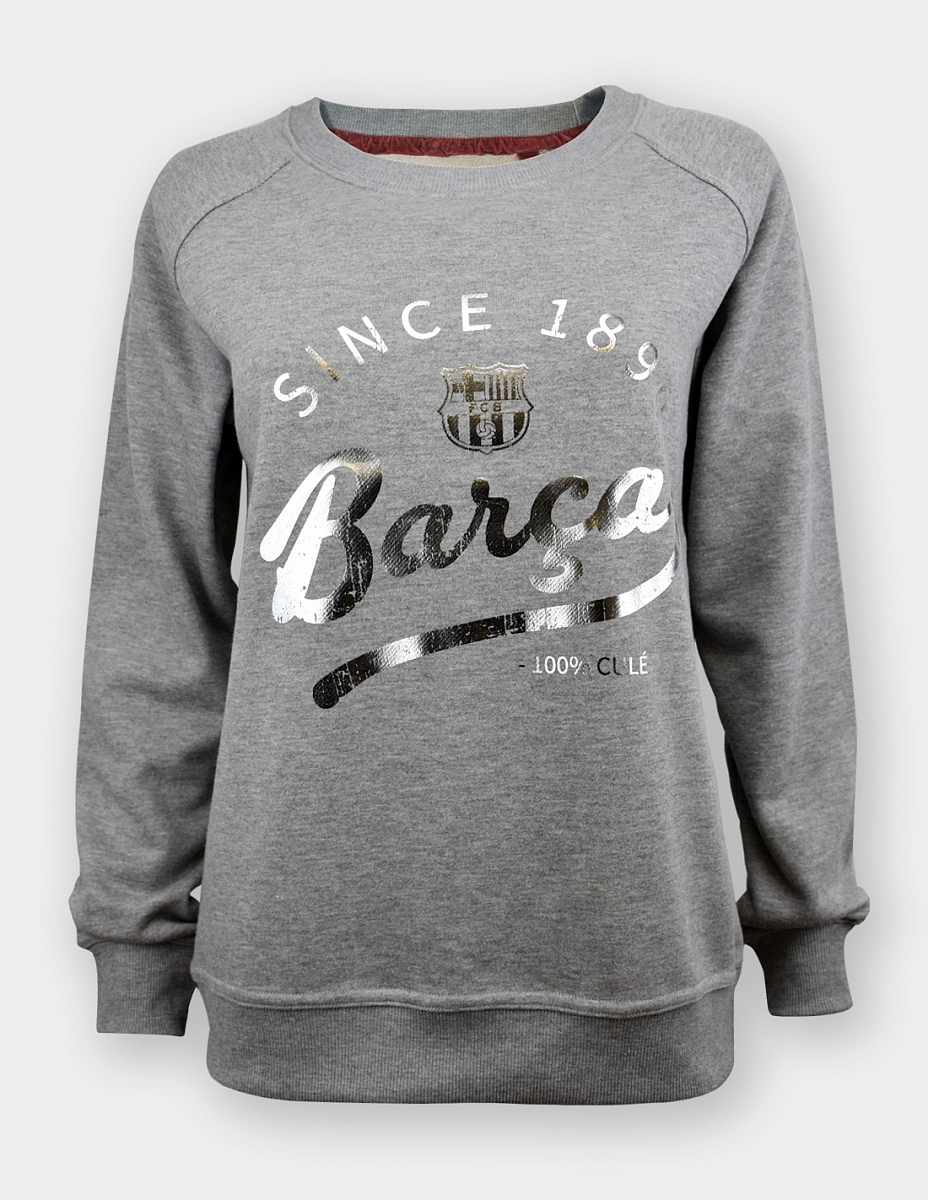 Женский свитшот Барселона SWEAT SHIRT WOMAN SILVER, цвет серый