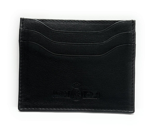 Картхолдер Реал Мадрид черный кожаный в подарочной коробке