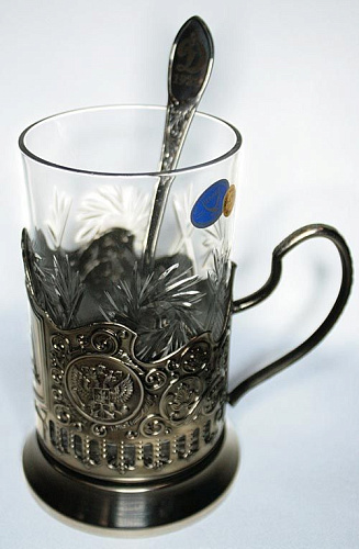 Стакан с подстаканником Динамо в голубой коробке