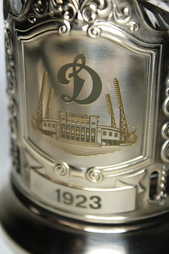 Стакан с подстаканником Динамо в голубой коробке