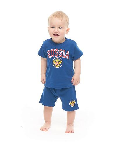 Костюм Россия (футболка и шорты) 22390 синий
