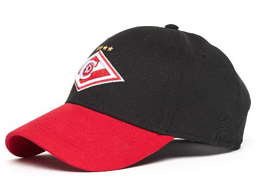 Бейсболка Спартак 120266, черная с красным козырьком