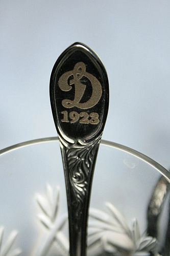 Стакан с подстаканником "Д" в атласн. упаковке(хрусталь)