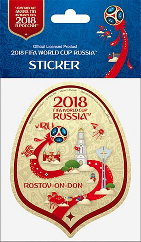 Наклейка бумажная фигурная 100 мм "Ростов-на-Дону" цв.бежевый