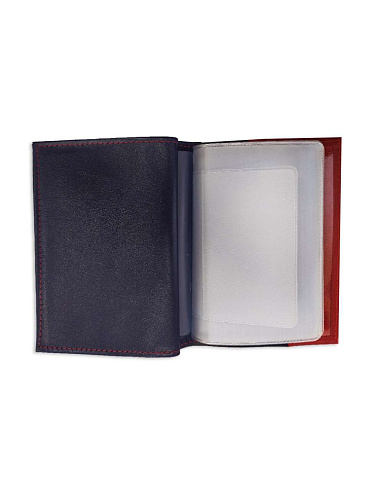 Обложка для автодокументов и паспорта ЦСКА, красный/синий