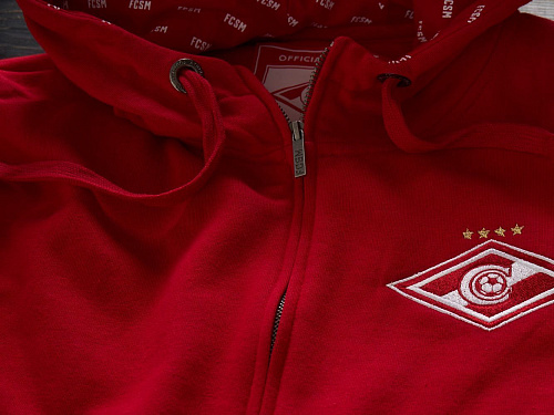 Толстовка Спартак 100630 красная на молнии