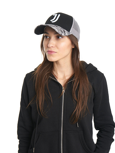 Бейсболка Ювентус летняя серо-черная 37273