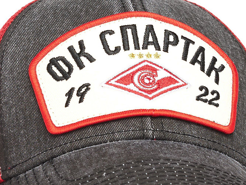 Бейсболка Спартак 120309 черно-красная летняя винтажная