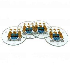 Подставки стеклянные Манчестер Сити Glass Coasters