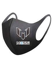 Маска для лица многоразовая Месси логотип черная