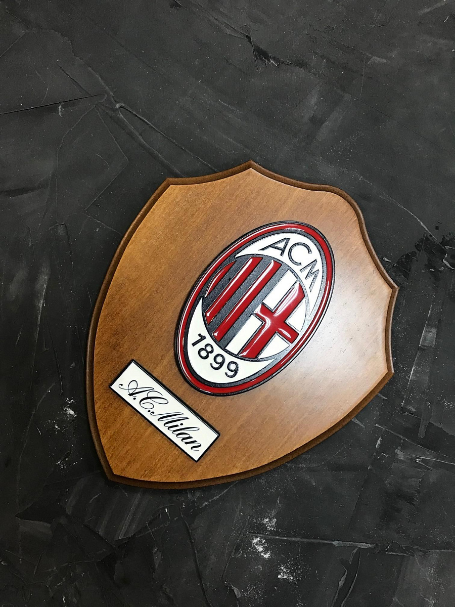 Деревянная коллекционная эмблема Милан Collector's Wooden Crest