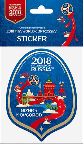 Наклейка бумажная фигурная 100 мм "Нижний Новгород" цв.синий