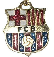 Брелок Барселона ESCUDO PURPURINA DORADO