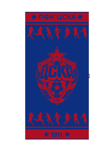 Полотенце ЦСКА "Футболисты" 70 х 140 красно-синее	