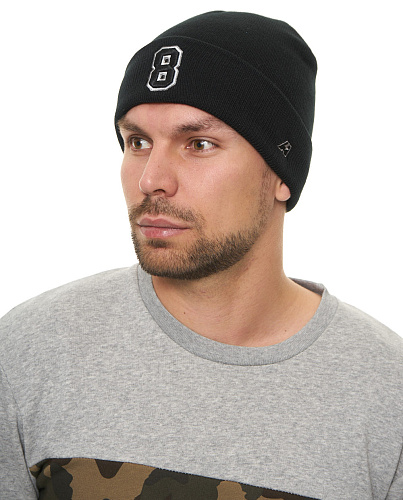 Шапка с номером 8, черная, 18907