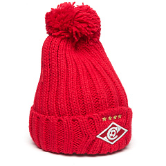 Шапка Спартак 00193 красная с помпоном