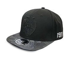 Бейсболка ПФК ЦСКА, прямой козырёк, цвет черный