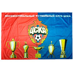 Флаг ЦСКА 90х135 с кубками