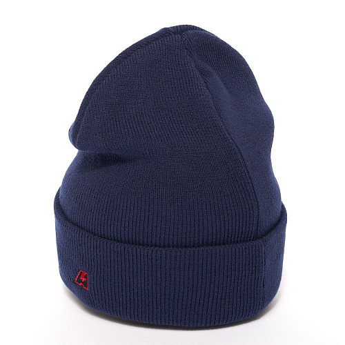 Шапка Россия 11349 темно-синяя с отворотом с гербом