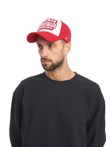 Бейсболка Спартак красно-белая 120319