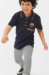 Детская футболка поло Барселона BOYS POLO TEE, темно-синяя