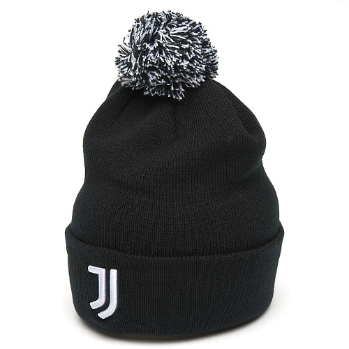 Шапка Ювентус 37304 черная с помпоном