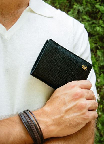 Портмоне Реал Мадрид RMT2209NEGRO черный, кожа, вертикальный, мал. эмблема 