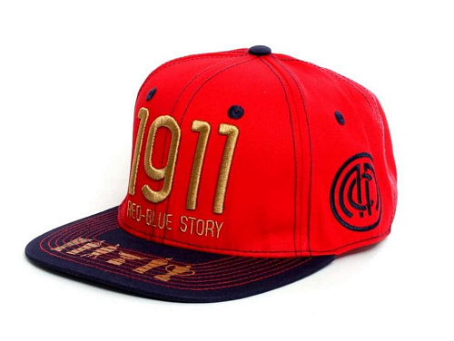 Бейсболка ПФК ЦСКА 1911 red-blue story, прямой козырёк, цвет красно-синий