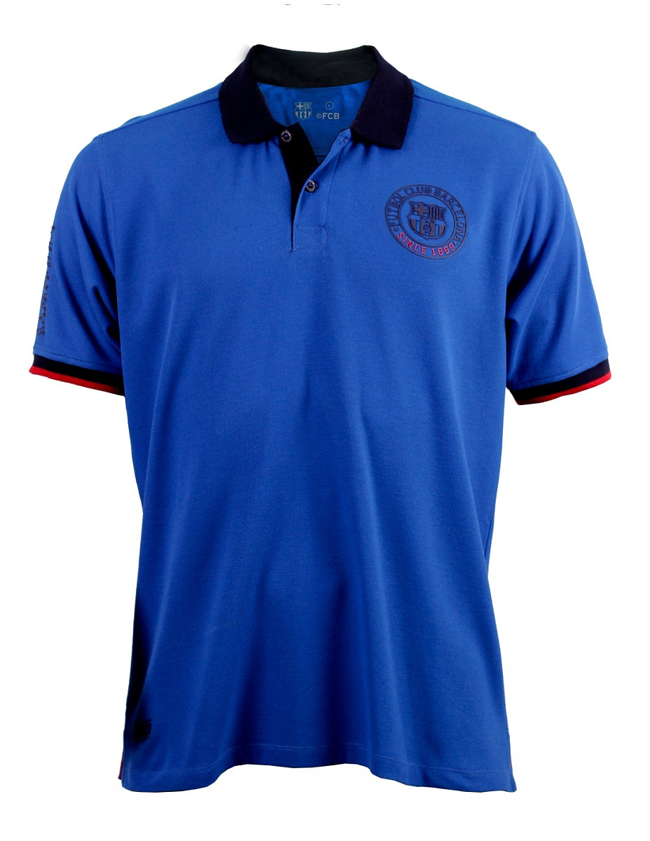 Футболка поло Барселона POLO FCB CORE, голубая
