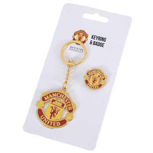 Набор брелок и значок Манчестер Юнайтед Keyring & Badge Set