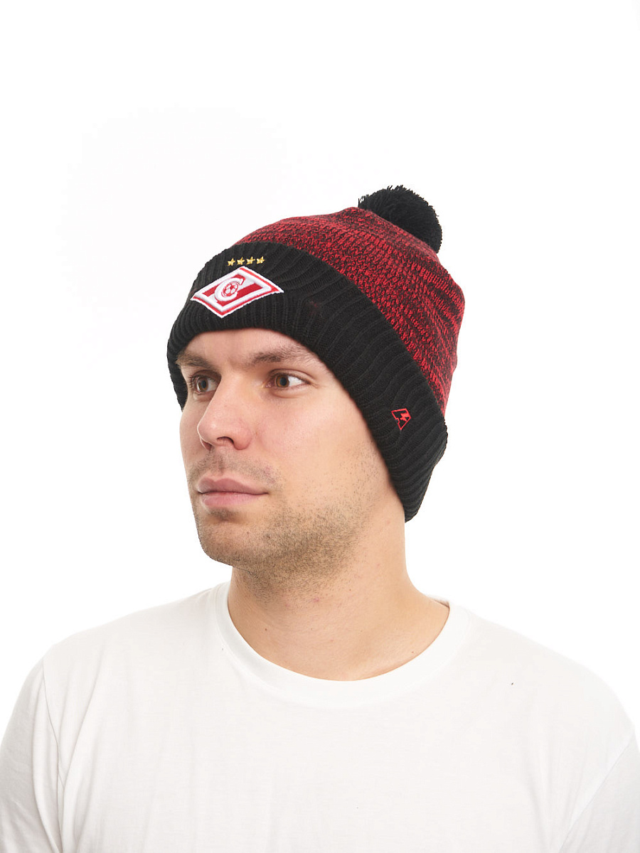 Шапка Спартак 00145 черно-красная