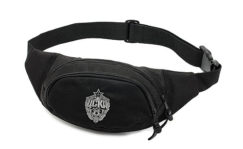 Сумка на пояс с эмблемой ПФК ЦСКА, цвет черный