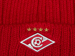 Шапка Спартак 00193 красная с помпоном