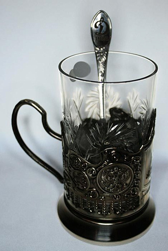 Стакан с подстаканником Динамо в голубой коробке