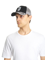 Бейсболка Ювентус летняя серо-черная 37273