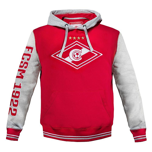 Толстовка Спартак 100600 красно-серая