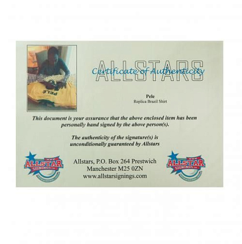 Футболка с автографом Пеле Pele Signed Shirt (Framed)