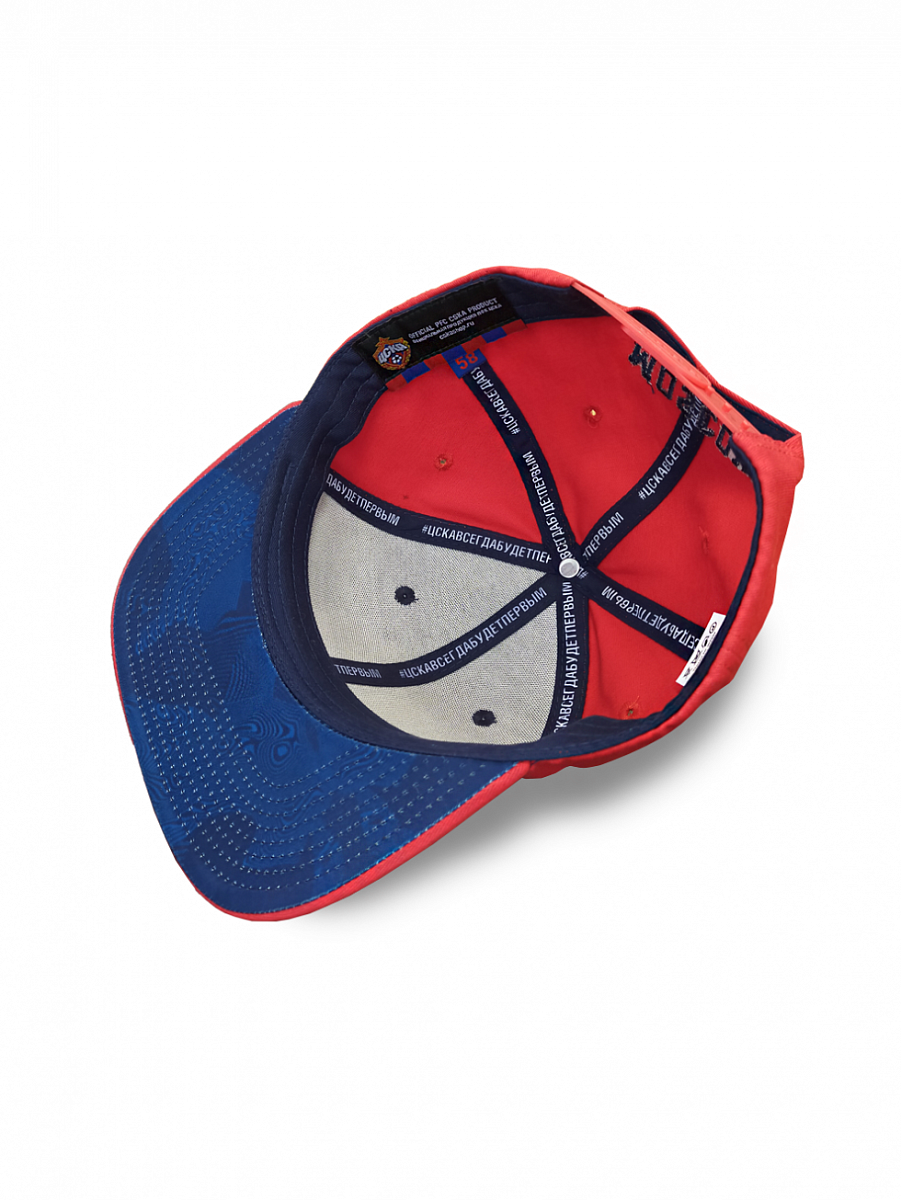 Бейсболка ЦСКА, прямой козырёк, цвет сине-красный