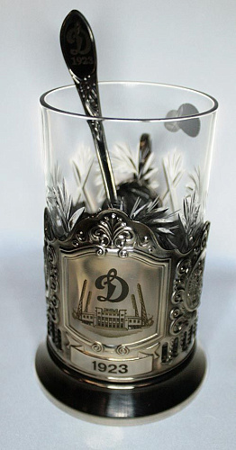 Стакан с подстаканником Динамо в голубой коробке