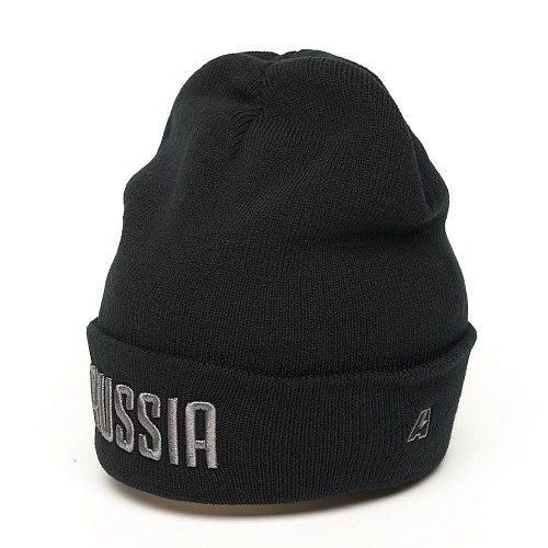 Шапка Россия 11389 черная с отворотом Russia