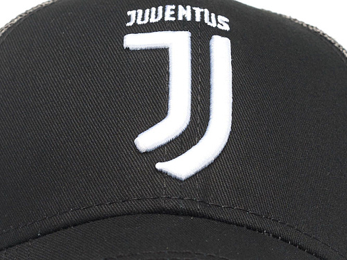 Бейсболка подростковая Ювентус 37206 черно-серая летняя