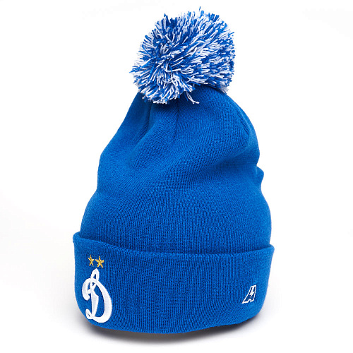 Шапка Динамо 60117 голубая с помпоном