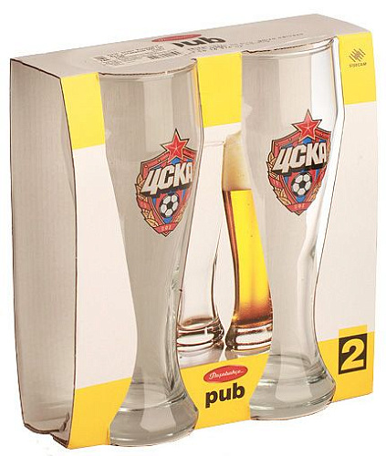 Набор стаканов пивных ЦСКА 0.5 л, 2 шт