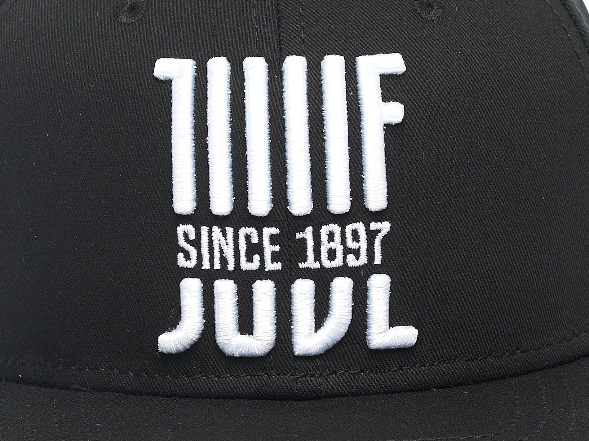 Бейсболка Ювентус 37231 черная с прямым козырьком