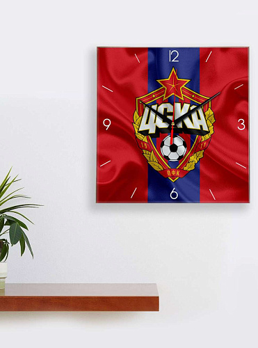 Часы настенные "Флаг ЦСКА", стекло