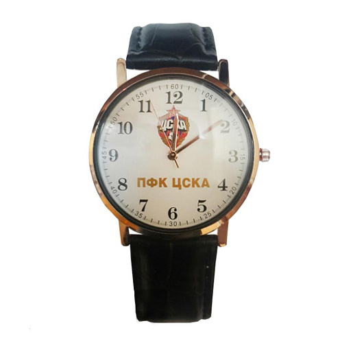 Часы наручные ЦСКА 38 мм белые с маленькой эмблемой ЧЗ "Звезда"