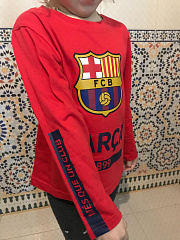 Детская футболка Барселона FCB3173 с длинным рукавом, красная