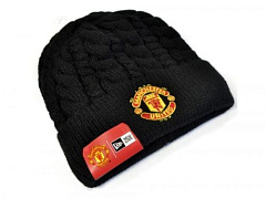 Шапка Манчестер Юнайтед New Era Cable Knitted Hat черная вязаная