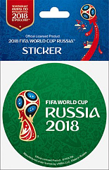 FIFA-Наклейка круглая 86мм "Эмблема (1) ЧМ-2018" зеленый фон